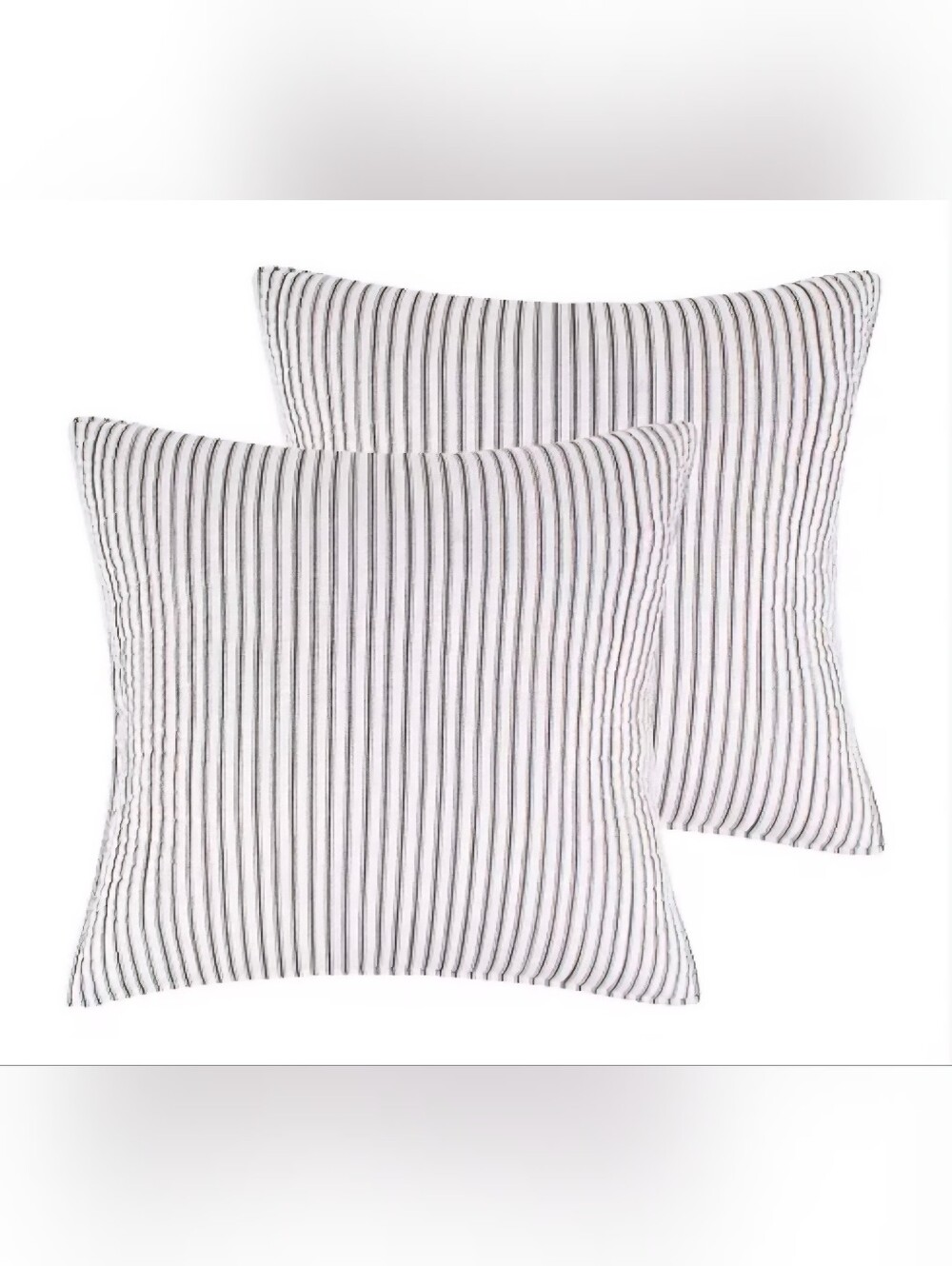 Tobago Stripe Charcoal Euro Sham Set of Two 26" x 26" - Levtex Home